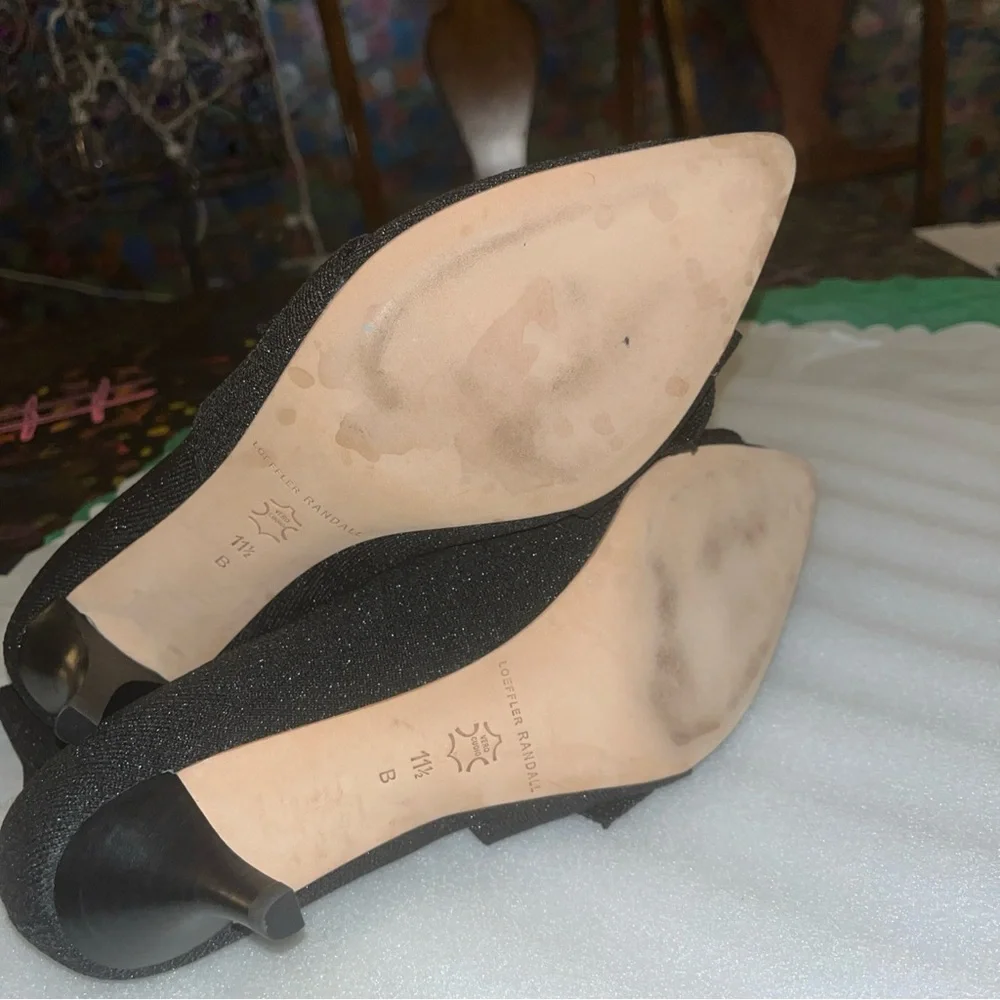 Loeffler Randall Kassidy Black/Shimmer Knit Bow Ankle Sock Booties New - Picture 10 of 13